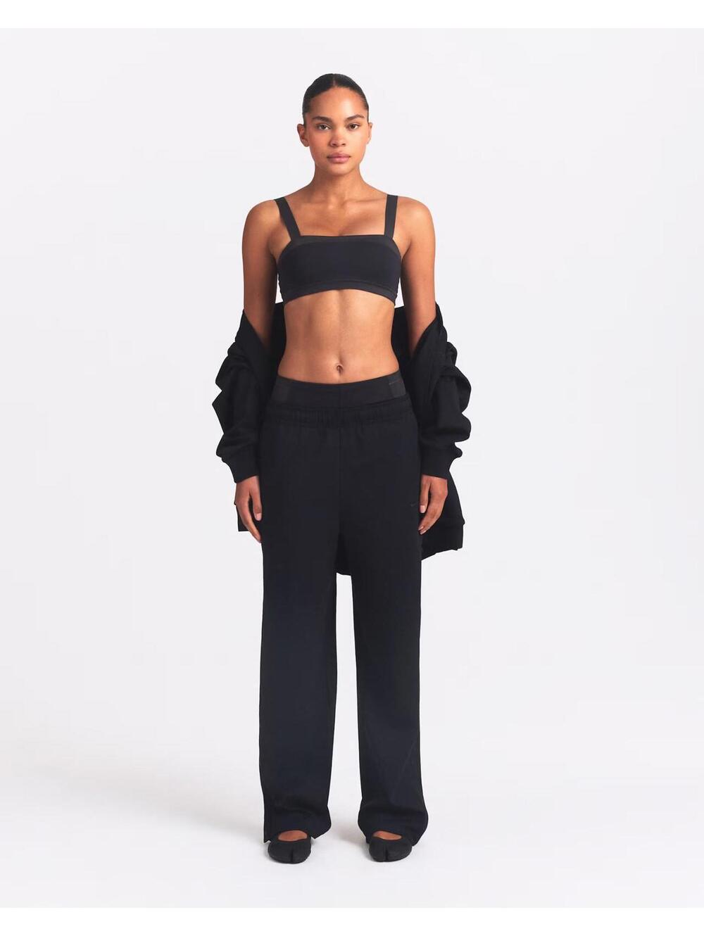 Nike x SKIMS Tricot Side Snap Pants Black XL NWT Wide Leg Athletic Lounge